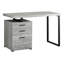 Bureau d'ordinateur, bureau personnel, ordinateur portable, installation à gauche, à droite, tiroirs de rangement, L 48 po, travail, stratifié, métal, contemporain, moderne-2093120486