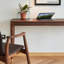 Bureau rectangulaire en bois massif avec tiroirs Walnut-949565245-949565246