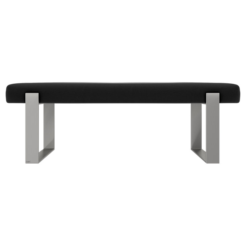 Sapan Upholstered Bench, Vintage Leather, Jet Black
