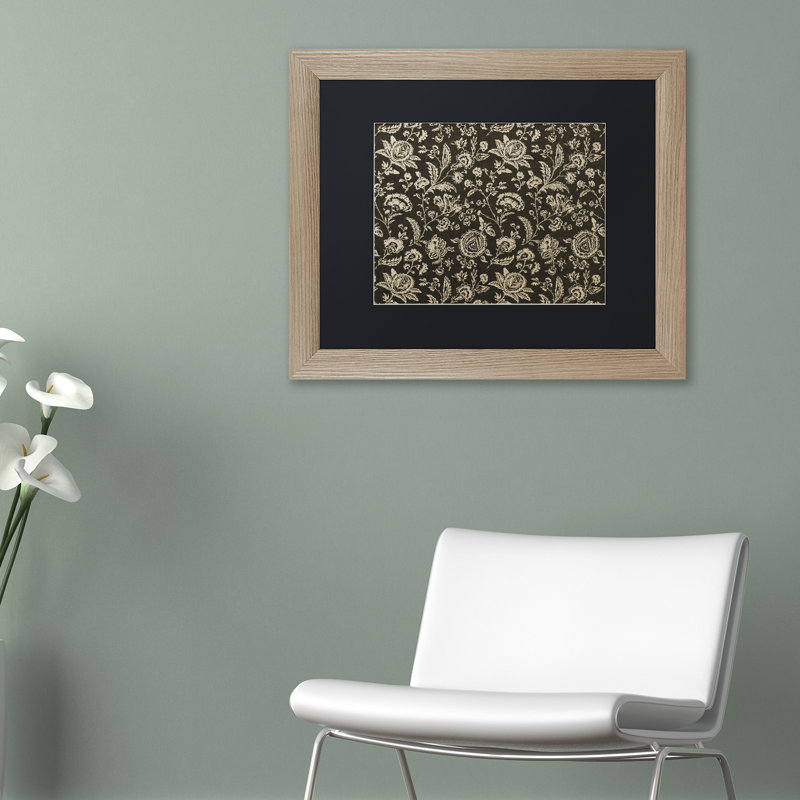 «Jadaya Toile Fabrics VIII», impression encadrée, H 11 po x l 14 po x P 0,5 po, Noir, Brun
