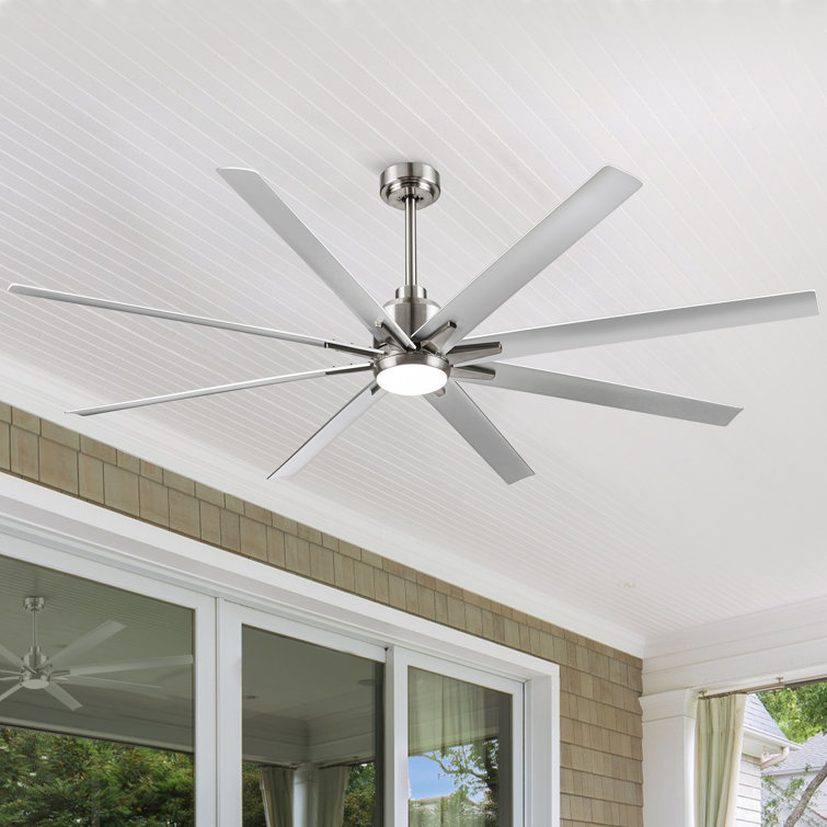 Oversized Windmill - Blade Modern Farmhouse Standard LED Ceiling Fan with Remote Control and Light Kit Included