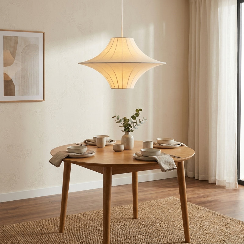 Luminaire suspendu moderne en soie blanche, plafonnier suspendu pour îlot de cuisine, chambre à coucher et salle à manger