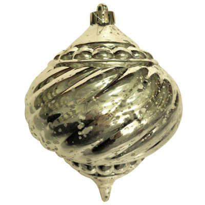 Ornement boule d'oignon en verre nervuré