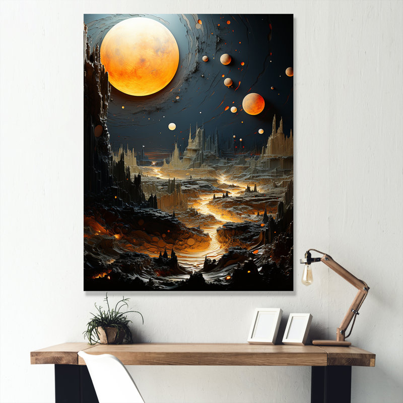 Planète céleste dans le système solaire I - art mural de la planète espace, Toile tendue, H 32 po x l 16 po x P 1 po