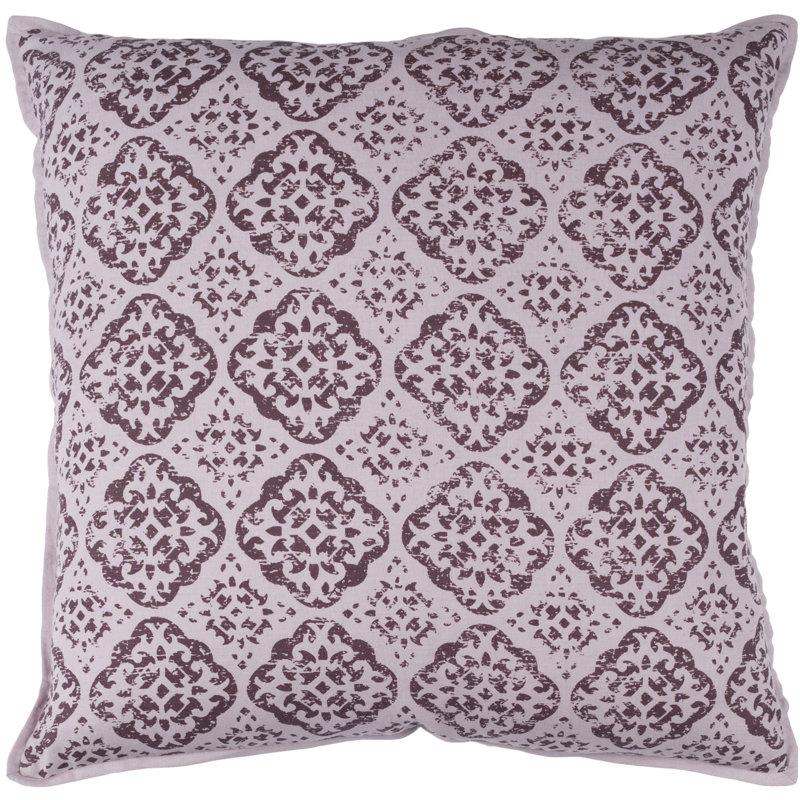 Geometric Linen Pillow Cover, Purple, 18" H x 18" W x 1" D