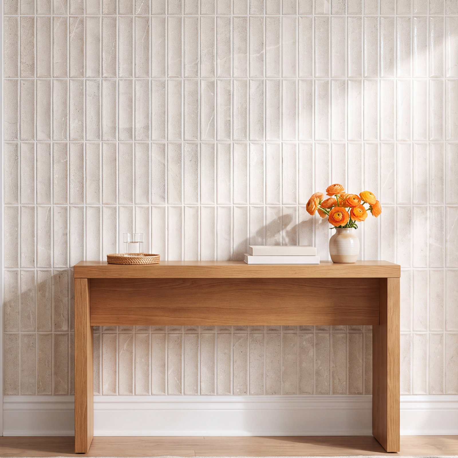 Story 16" x 48" Tile, Cream Blind