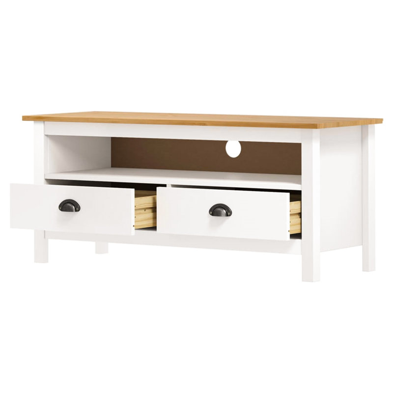 Mickle Unfinished TV Stand for TVs up to 43", Brown/White