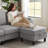 101'' Corduroy Upholstered Sectional Sofa With Storage Ottoman-661639648