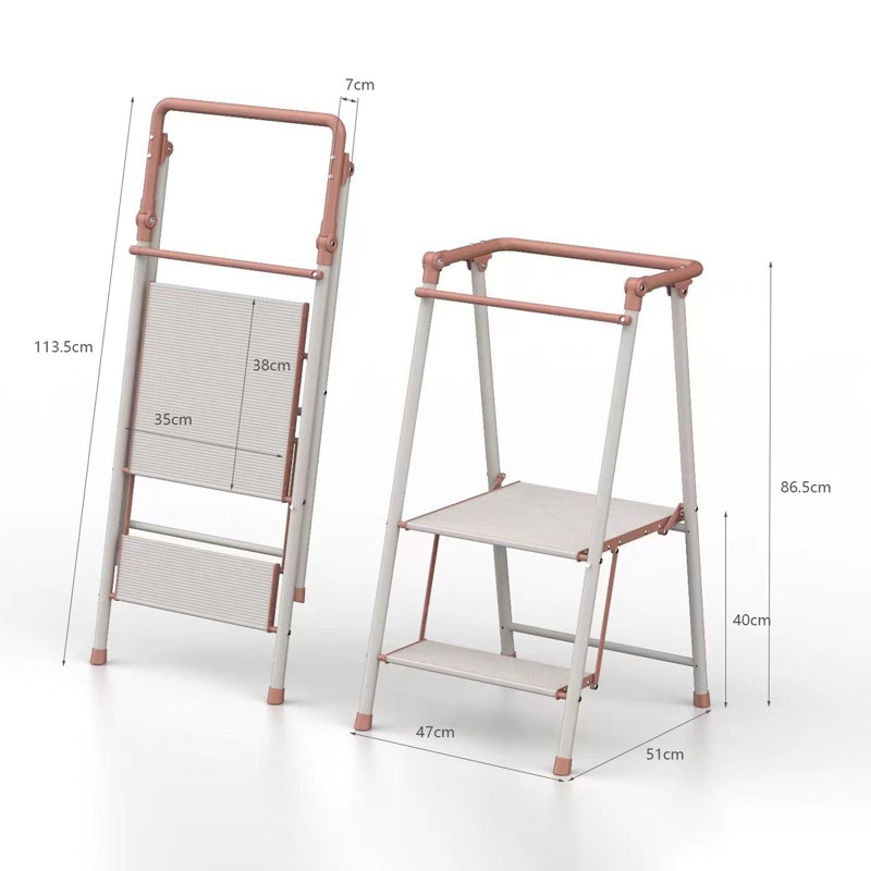 2-Step Kitchen Stepper Folding Step Stool, Step Ladder