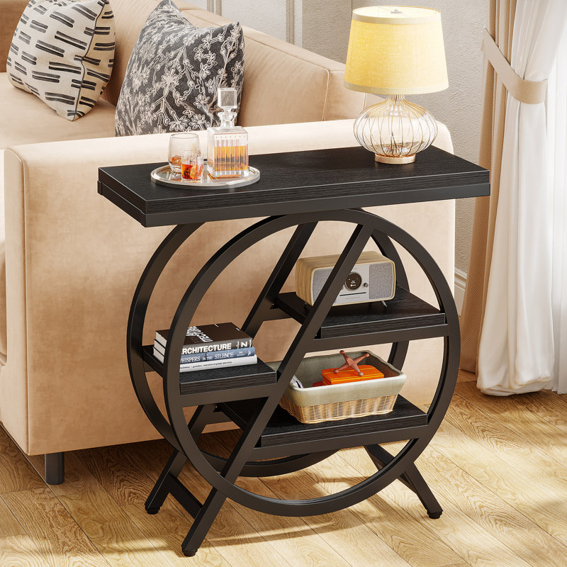 Zekira End Table, Black, Black