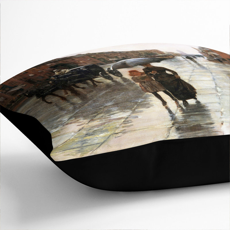 Square Cushion, 55cm H x 55cm W x 20cm D, Black