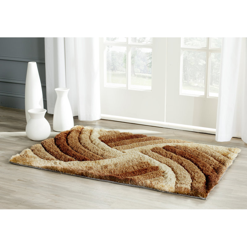 Delane Abstract Handmade Tufted Brown/Tan Area Rug 