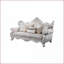 Ensemble de salon traditionnel 2 pièces Melrose Causeuse | Argent | Bois | Accoudoirs roulés
