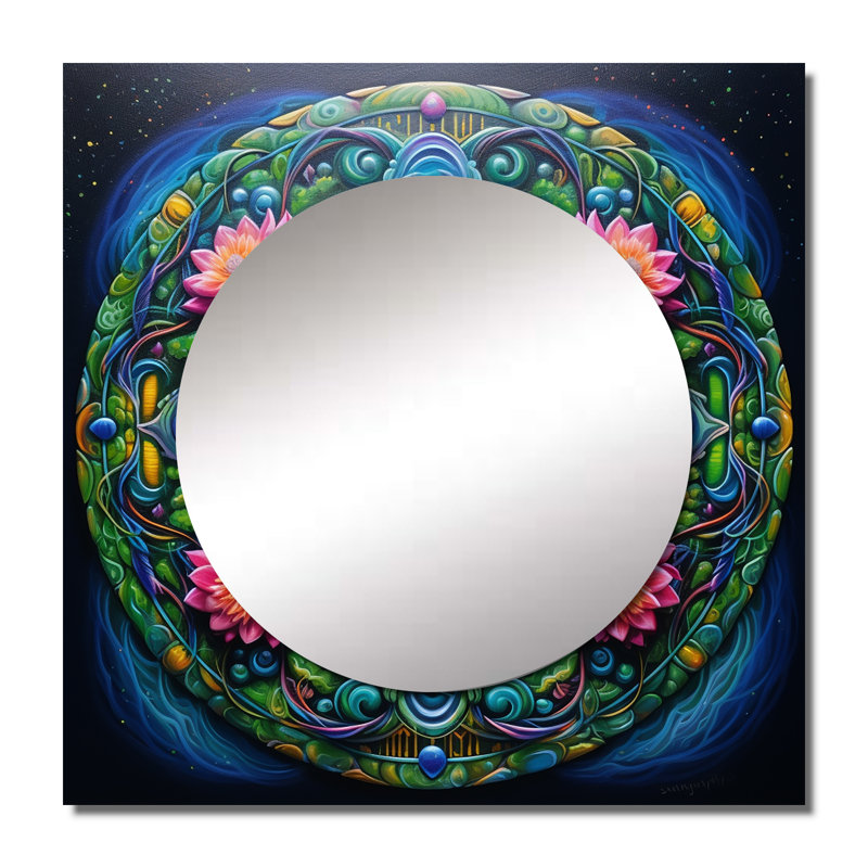 Ivyann - Miroir carré Boho Mandala pour décoration murale, 29 po x 29 po