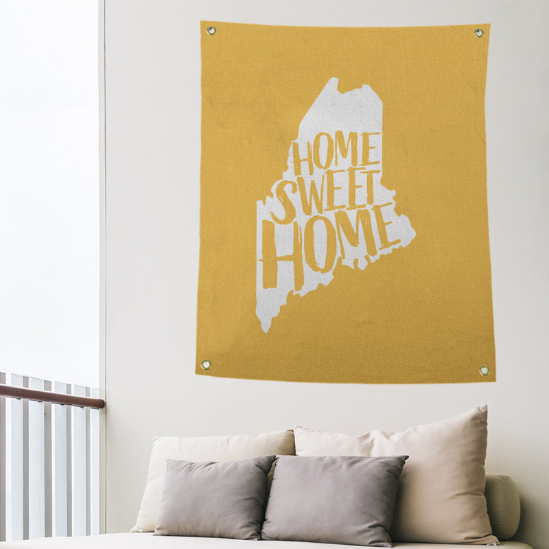 Tapisserie murale pour le maine doux home, H 59 po x l 50 po, Jaune