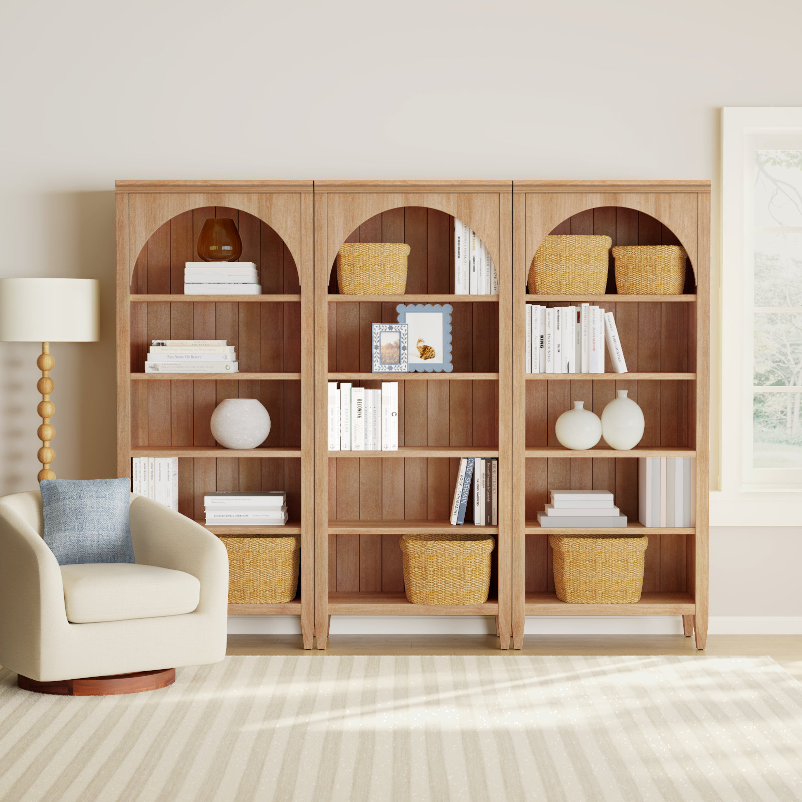 Gayle 32" W Bookcase, 78" H x 96" W x 14" D, 3