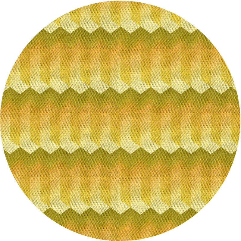 Performance Wool Geometric Indoor Rug, Round 3'