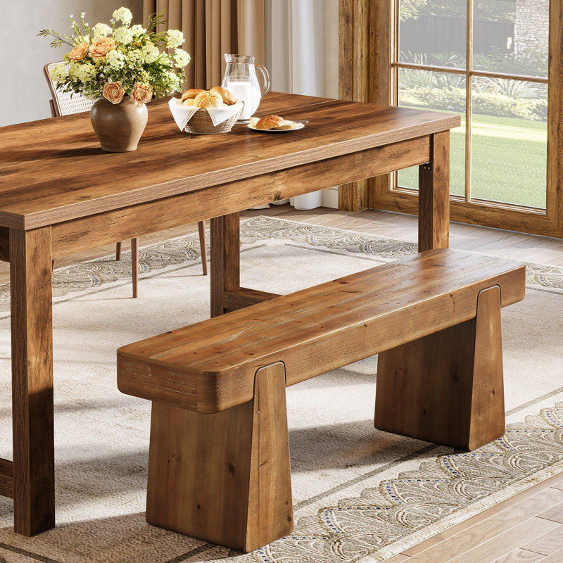 47" Solid Wood Dining Bench, Indoor Bench For Kitchen, Dining Room, Hallway, Entryway