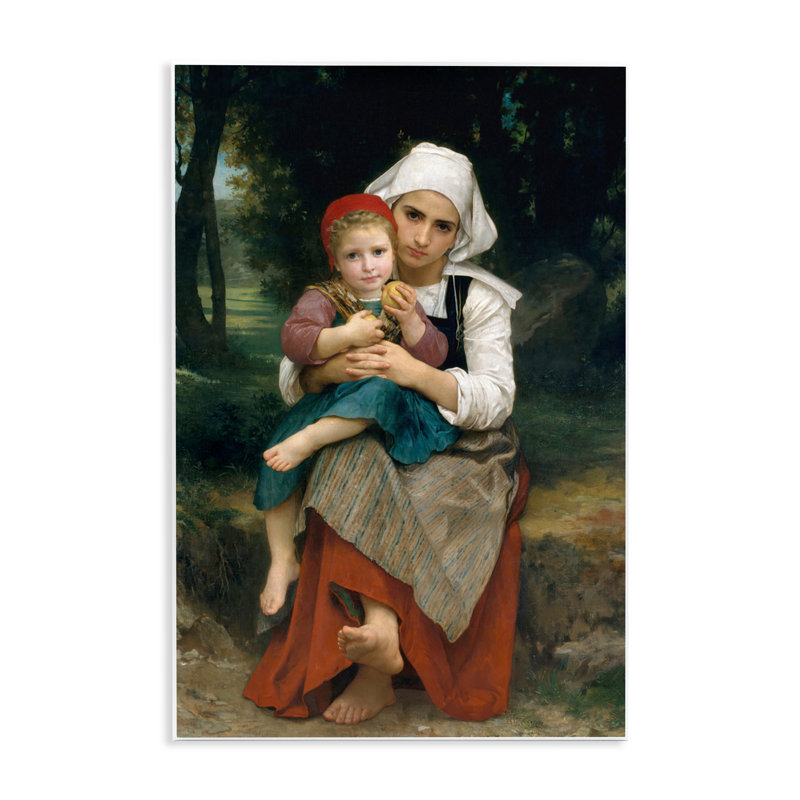 Plaque murale classique «Frère et sœur» Bouguereau, design par William Adolphe Bouguereau, H 15 po x l 10 po