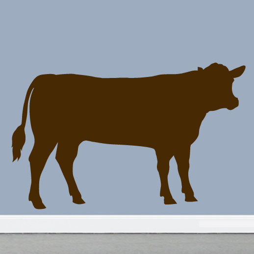 Décalcomanie murale vache, Brun