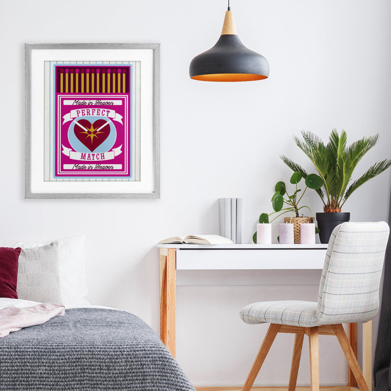«Perfect Match Made In Heaven», reproduction sous verre encadrée, design par Lil 'Rue, 21 x 17