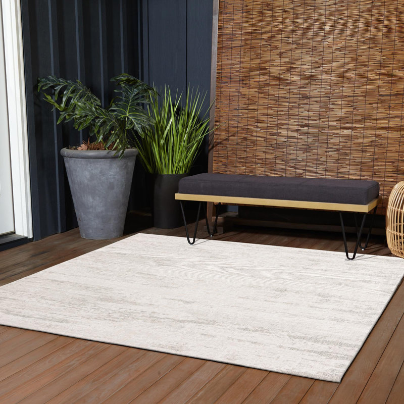 Tapis d'extérieur moderne brun BRUSS, Carré 7 pi 10 po