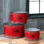 3-Piece Antique Red Metal Tree Pots