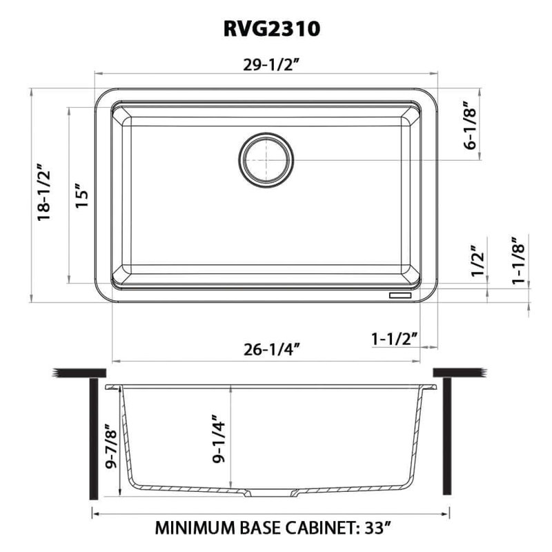 29.5'' L Double Bowl Granite Kitchen Sink, White