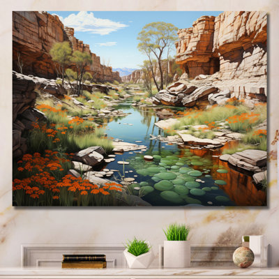 " Beige Green Canyon Canyons Depths "