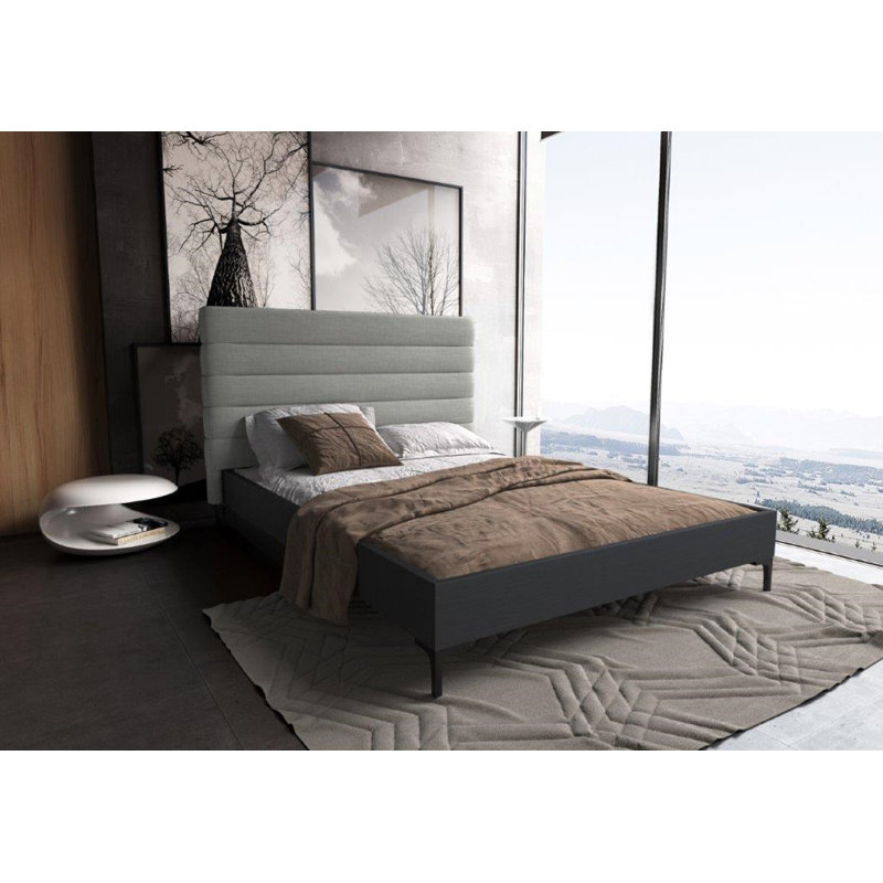 Lenneke Upholstered Platform Bed, Queen, Light Gray