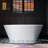 Cove WOODBRIDGE 59" L x 29-7/8" W Luxury Contemporary Solid Surface Stone Resin Freestanding Bathtub in Matte White