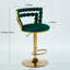 Chaise de bar moderne (paire), pieds tubulaires en fer doré, siège rembourré doux, dossier confortable pour divers espaces, option d'assemblage facile offerte offerte (deux chaises), acier inoxydable