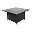 Heron 42" Square Gas Fire Pit Chat Table With Clear Glass Fire Beads