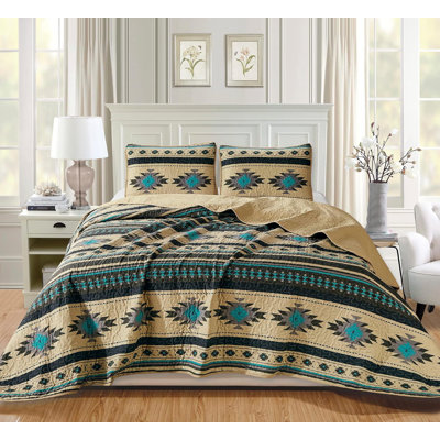  Lightweight Southwestern Geometric Tribal Aztec Quilt Set
