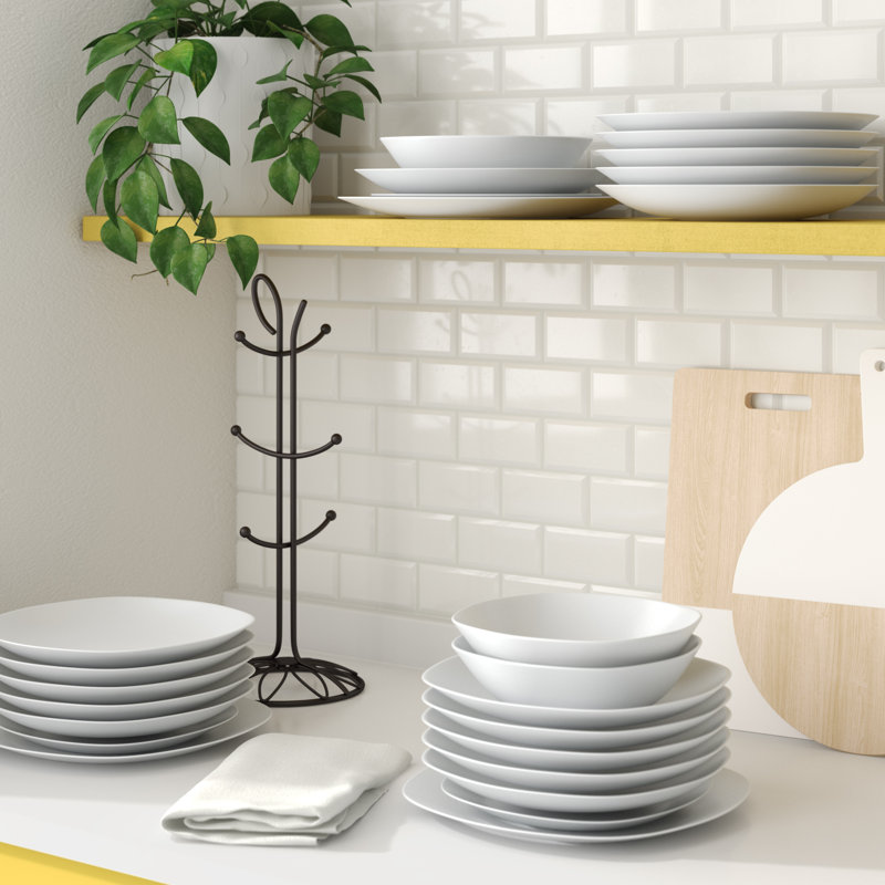 48pc White Square Dinner Set