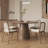 Vintage style solid wood round dining table-110728832