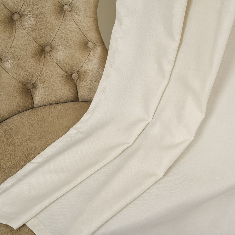 Extra Long & Extra Wide Faux Linen Decorative Curtain Single Panel, Ecru, 140cm Width x 500cm Drop