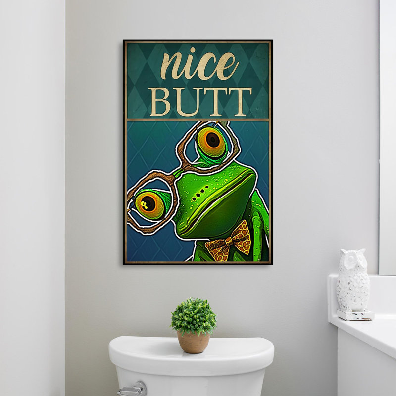«Green Frog Nice bout à bout», reproduction d'art rectangulaire sur toile tendue 2 pièces, H 14 po x l 11 po x P 1,25 po