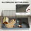 Guinea Pig Cage 2 in 1 Rabbit Cage Pet Playpen for Hedgehogs Black
