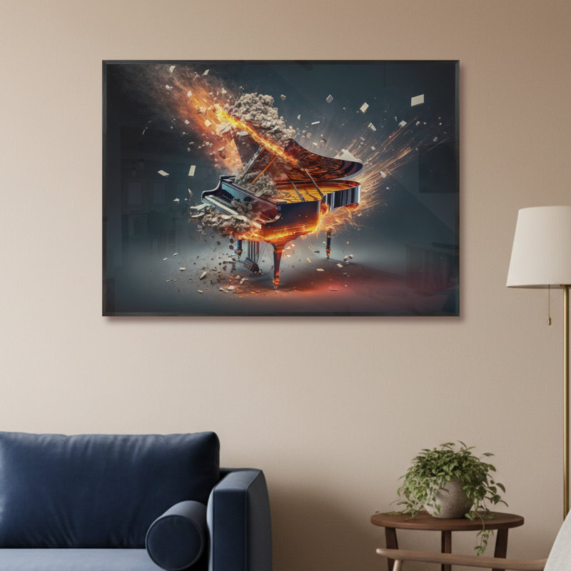 Single Picture Frame LED Illuminated Wall Art Wall Art on Glass / Aluminium, 50 cm H x 60 cm W