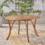 Round Dining Table, Weather-Resistant Slatted Patio Table