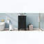 Meuble-lavabo sur pied avec lavabo en céramique, porte à fermeture amortie et tablette réglable, style français, noir-1803860440