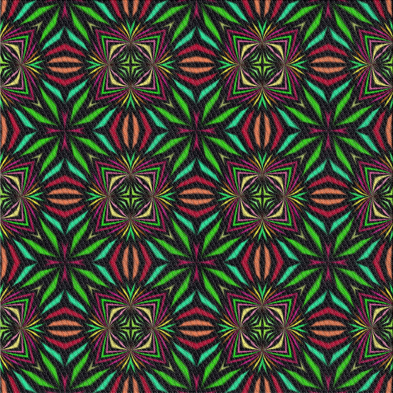 Tapis vert/rouge tissé à la machine, Carré 6 pi