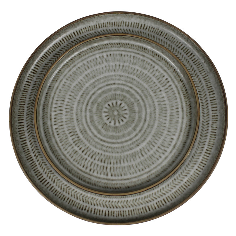 Assiettes, céramique - ensemble de 2: 6,25 x 0,5, lrg: 8,5 x 0,75