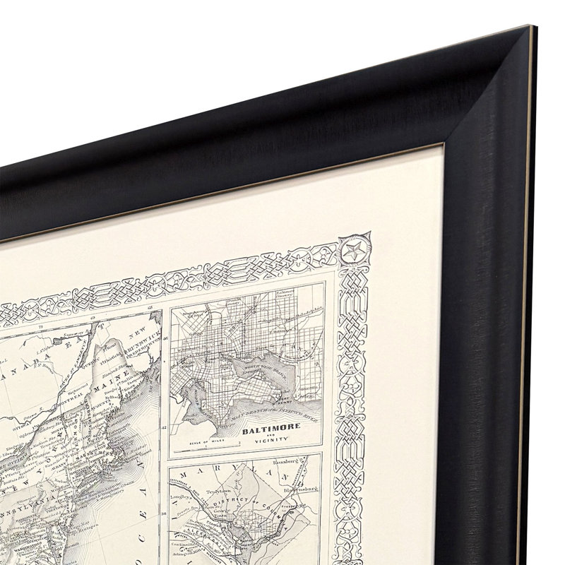 Carte militaire des États-Unis, 1861, art encadré