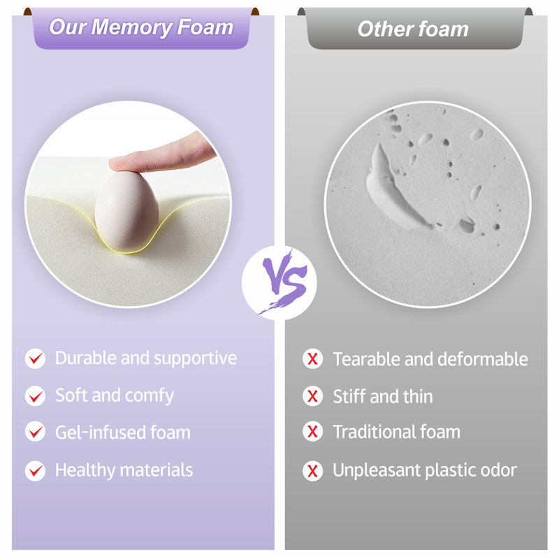 Driffield Tri-fold 6'' Memory Foam Mattress, Portable Folding Murphy Bed Mattress with Washable Cover