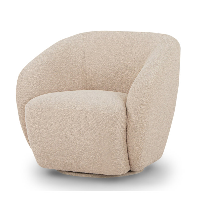 Fauteuil pivotant large de 35 po Jainie, Polyester doux dune