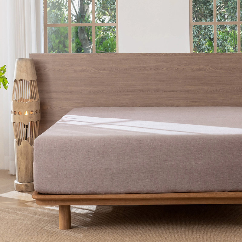 Drap-housse MooMee , Grand lit , Mauve / brun