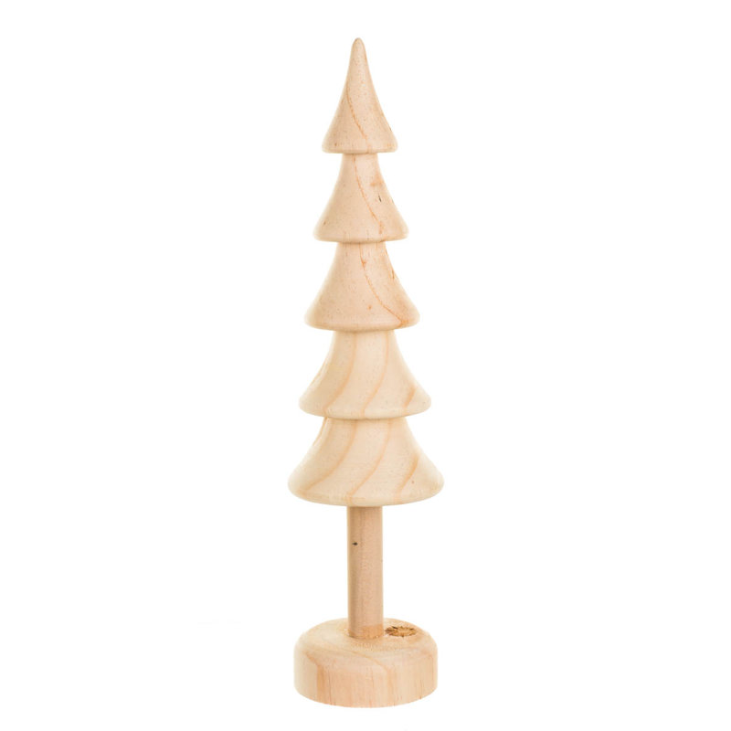 Ensemble de 2 grands arbres coniques en bois