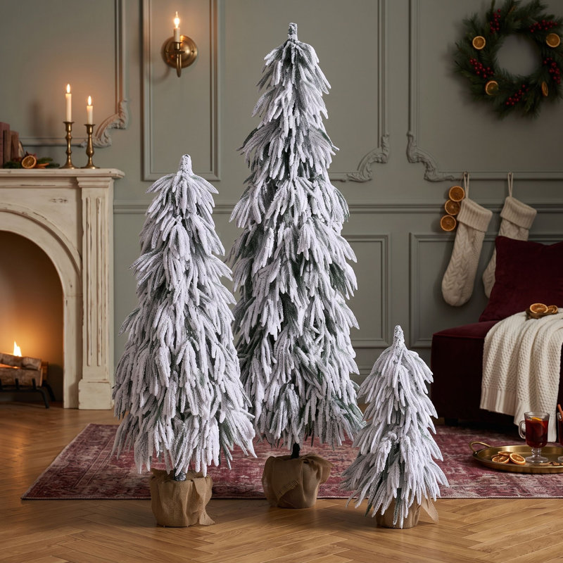 Arbre de Noël artificiel floqué avec lumières aux couleurs changeantes